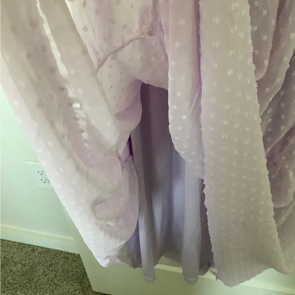 🌸💕Francesca's Collections Purple Ruched Ruffled Sundress🥰👗🥂 - Picture 6 of 7